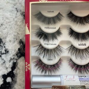 NIB Kiss Luxtensions Collection Lashes Super Slim Band Lgt. Weight 4 Pair w/Glue